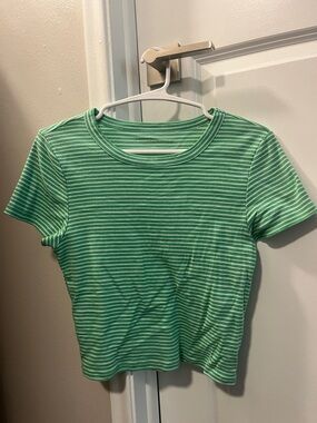 AE Green Striped Baby Tee